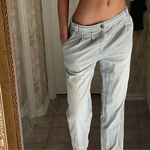 Free People Pants - WE THE Free (Free People) Stripe Seersucker Relaxed Fit Pleated Pants